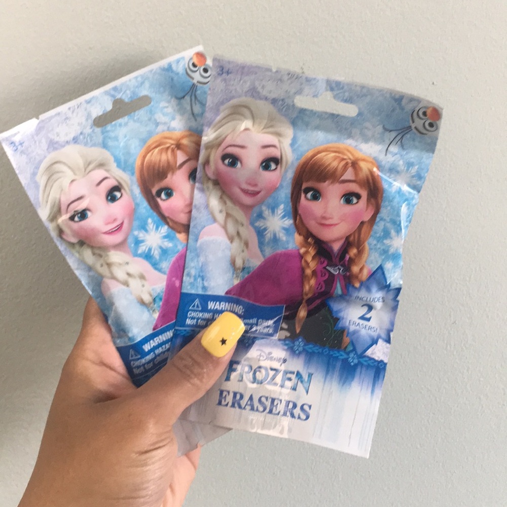 2-Disney Frozen Erasers Blind Bags w/ 2 Erasers Each
